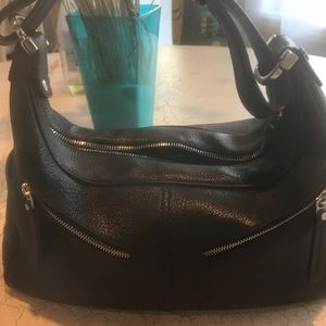 Tods black leather shoulder bag